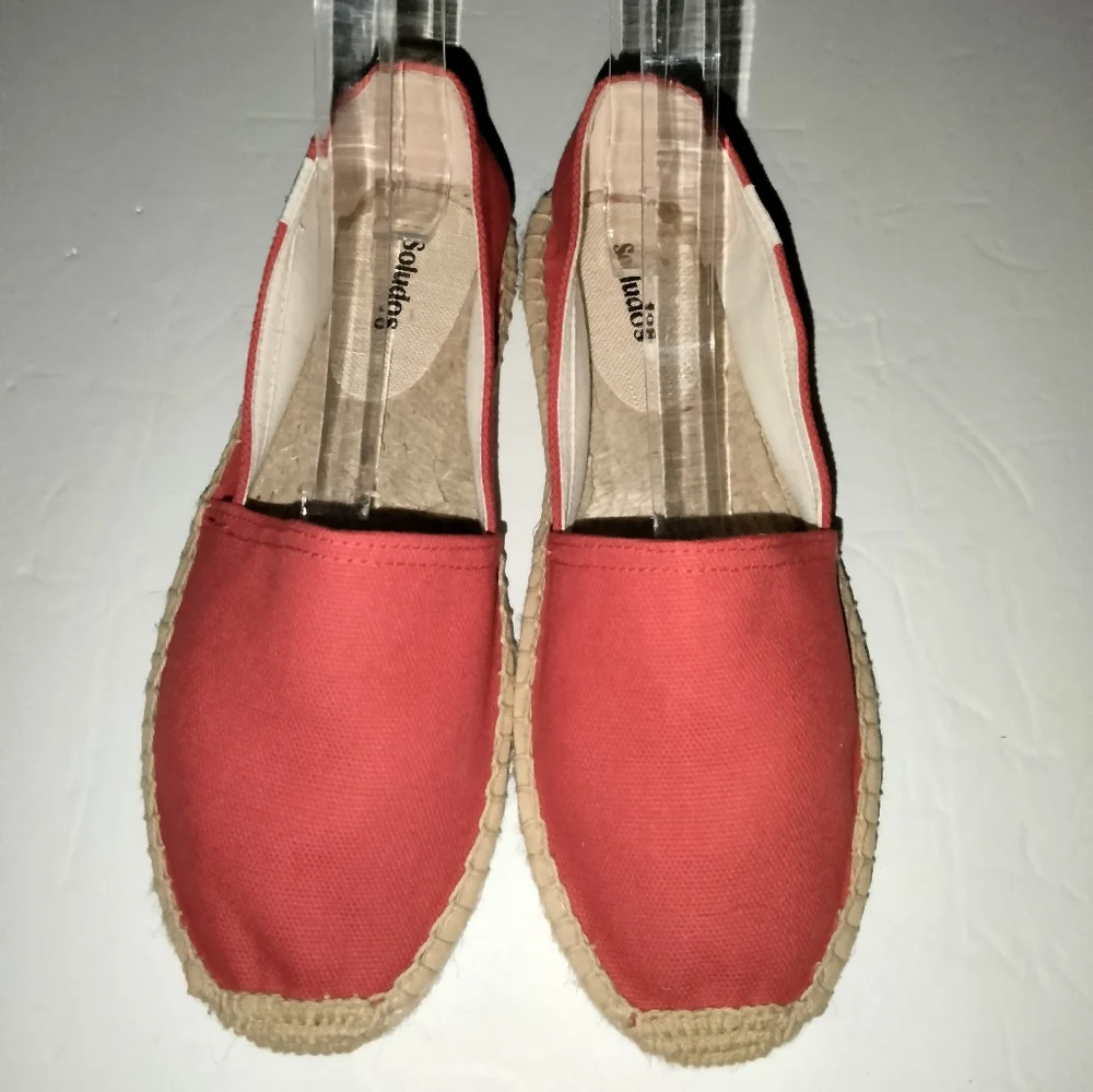 Soludos (Size 8-8.5) Red Canvas Slip-on The Original Dali Espadrilles (Like New)